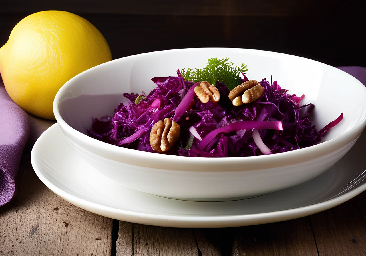 Red Cabbage Salad with Apples and Walnuts