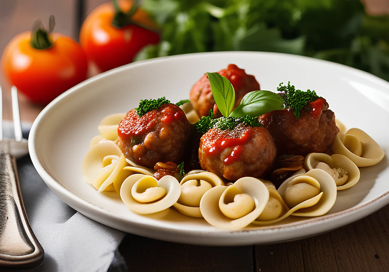 Pasta with Lamb Meatballs