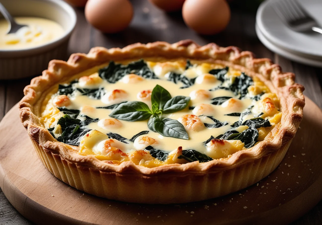 Shrimp and Swiss Chard Quiche