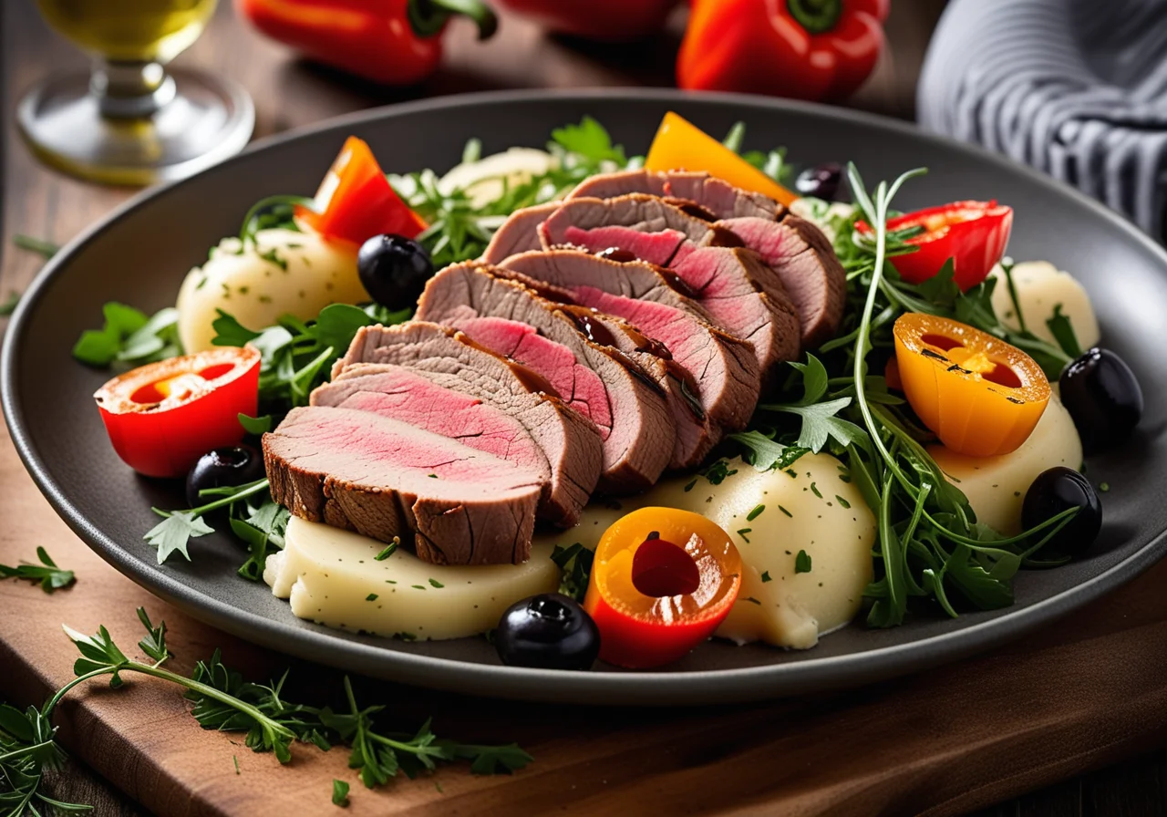Veal Roast with Pepper Potato Salad