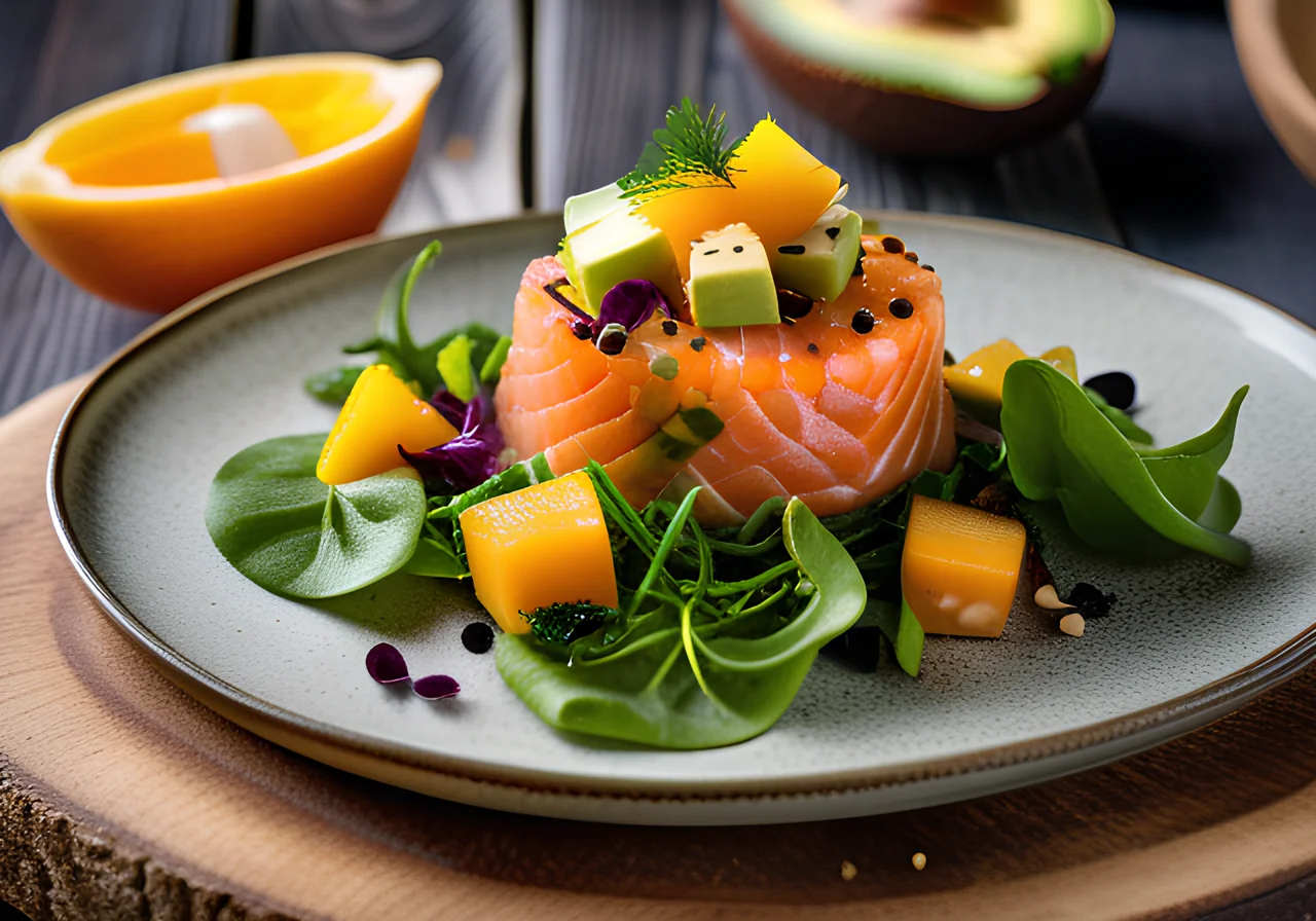 Smoked Trout Tatars with Avocado-Mango Salsa