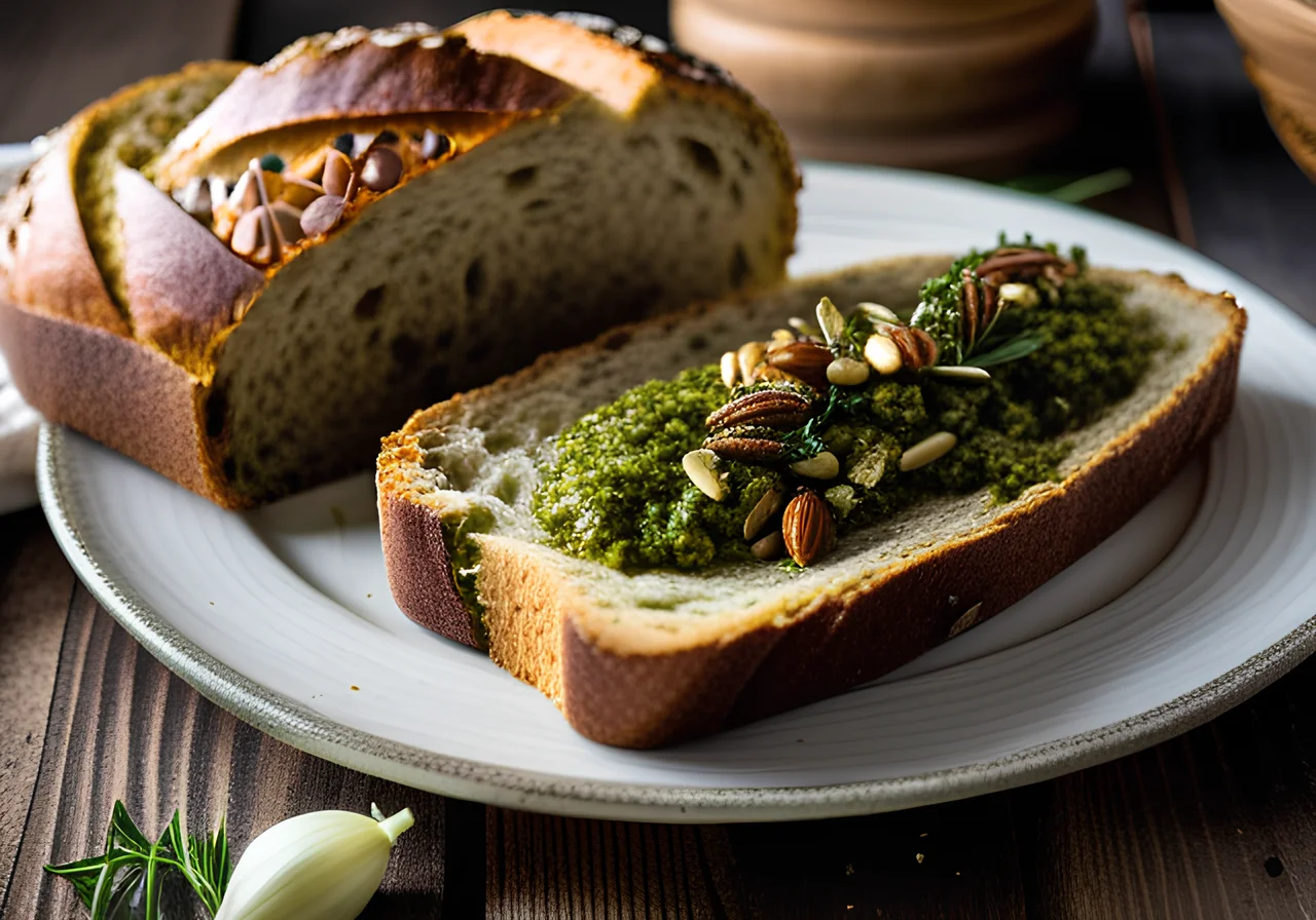 Wild Garlic Rye Bread Loaf