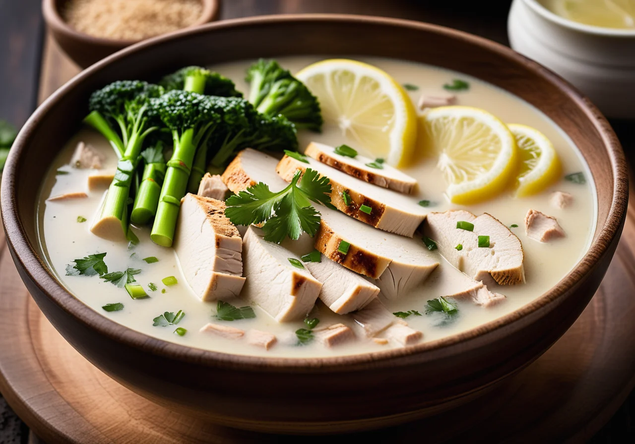 Coconut Chicken Soup with Lemon