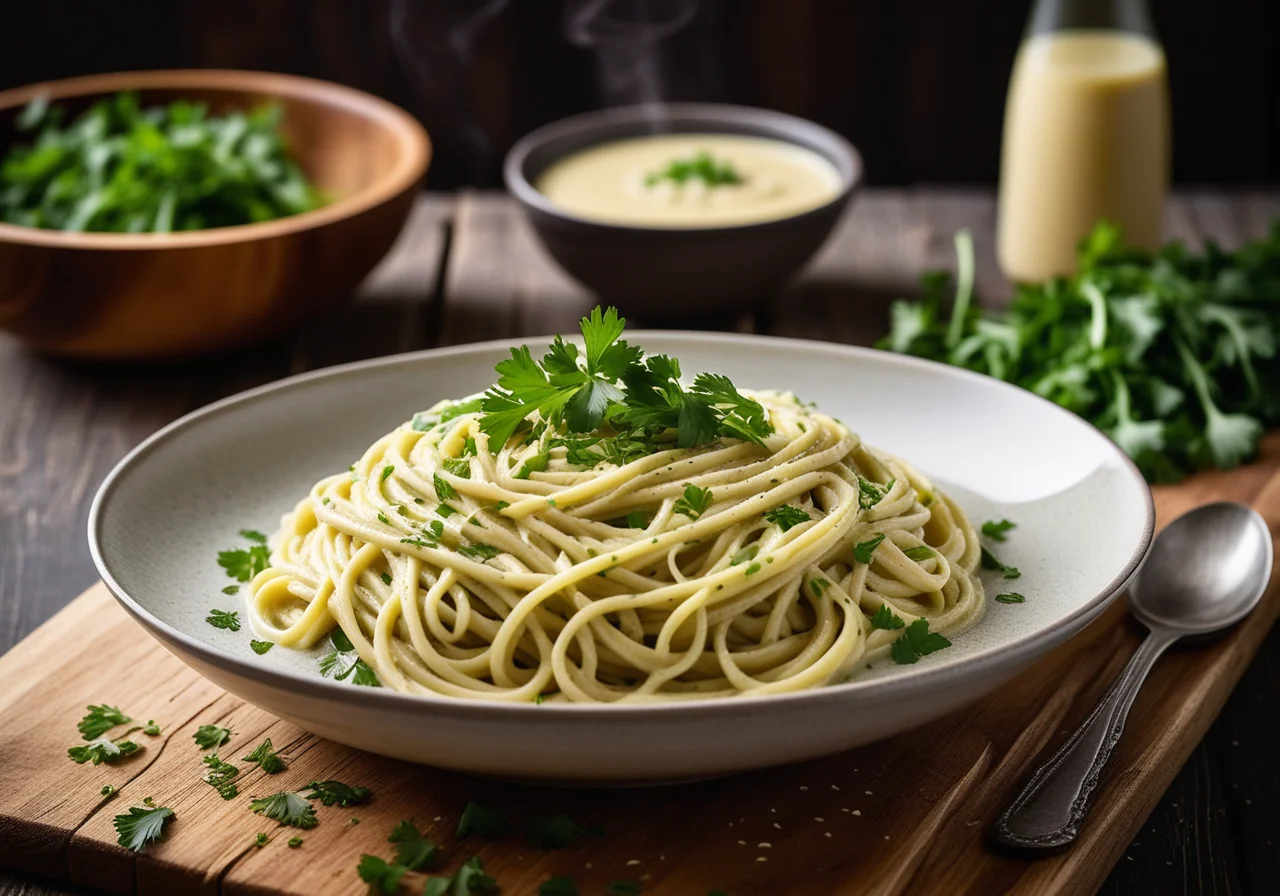 Vegan Celery Noodles "Carbonara"