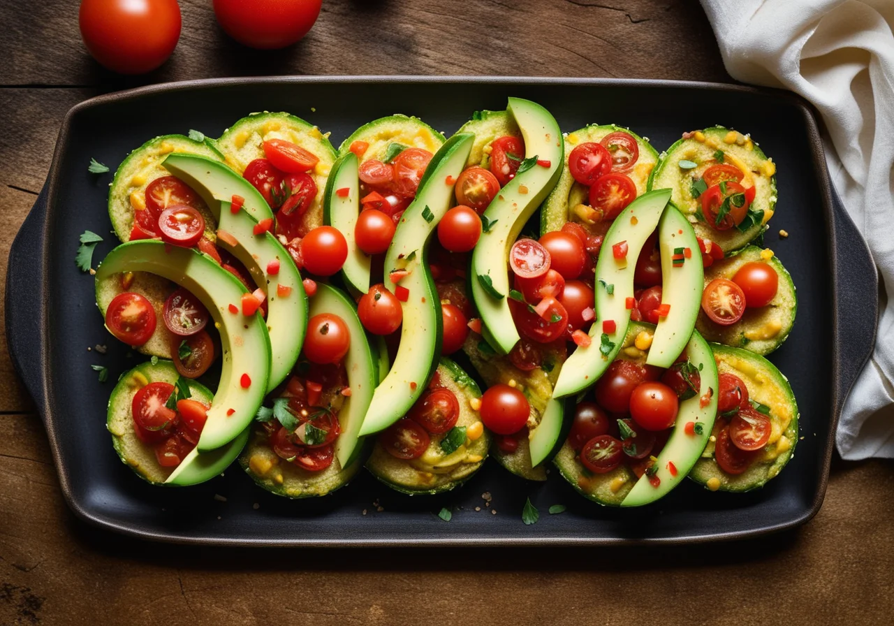 Baked Zucchini with Tomato Salsa