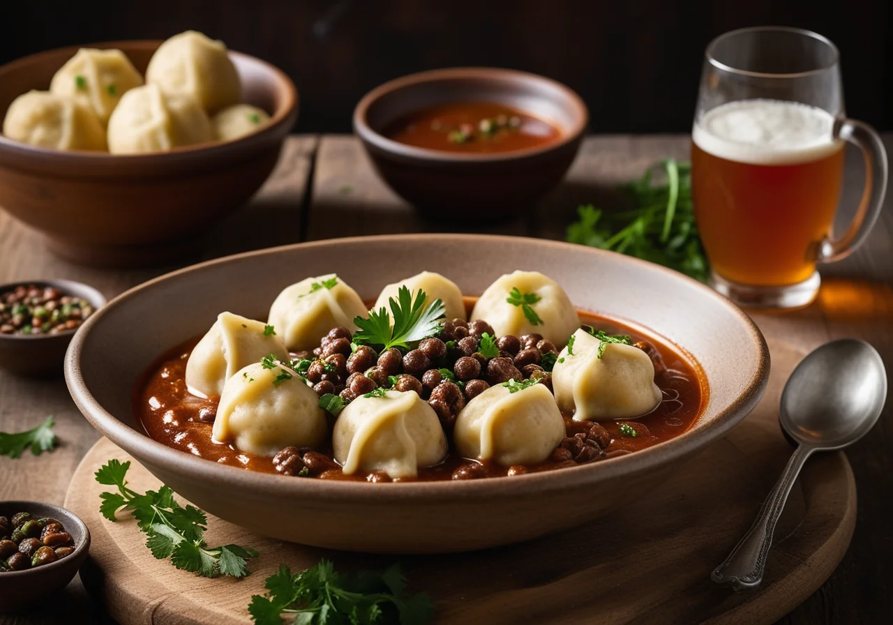 Beer Goulash with Bread Dumplings