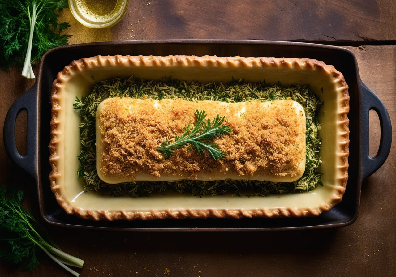 Baked Fennel Leaves with Fish Filling