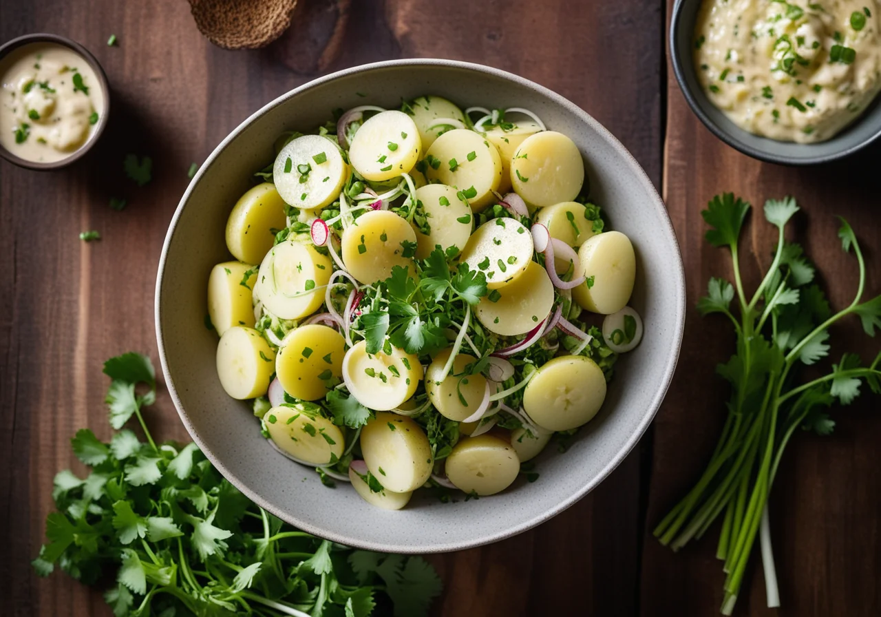 Sprout Potato Salad with Fresh Coriander