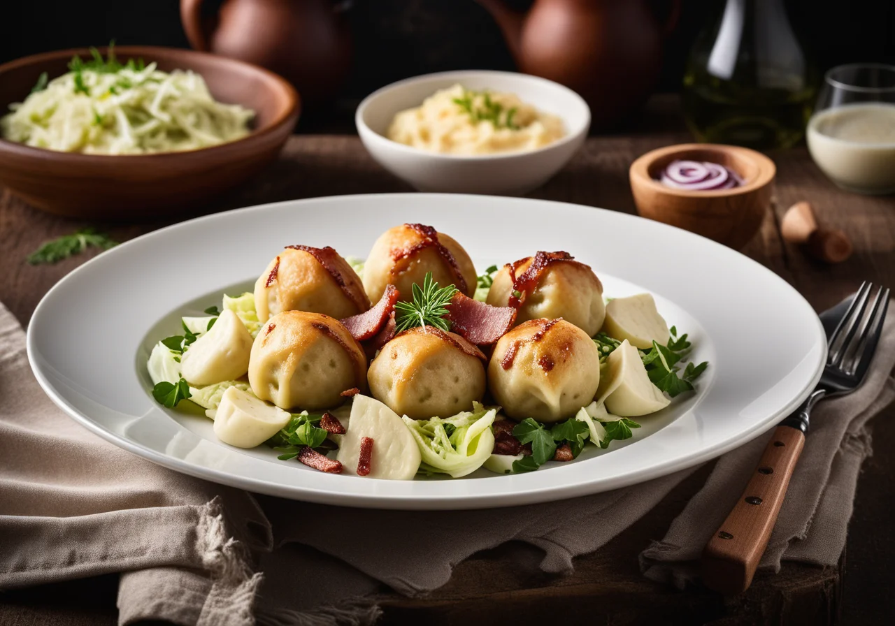Bacon Dumplings & Cabbage Salad (Tirol)