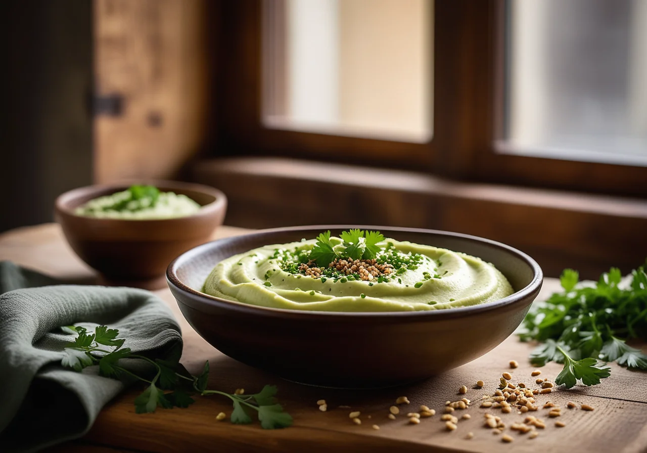 Pea Potato Purée with Sesame