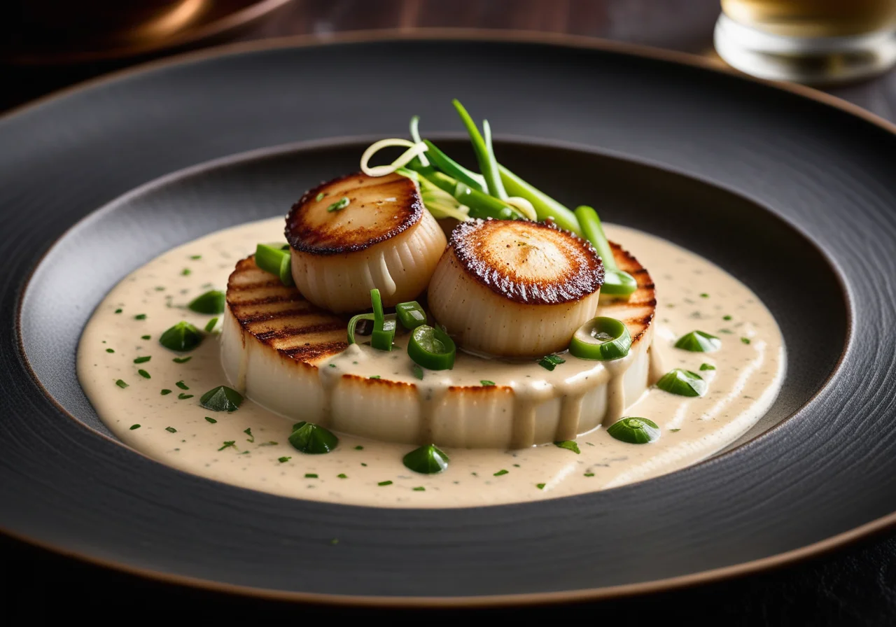 Scallops with Mushroom Cream Sauce