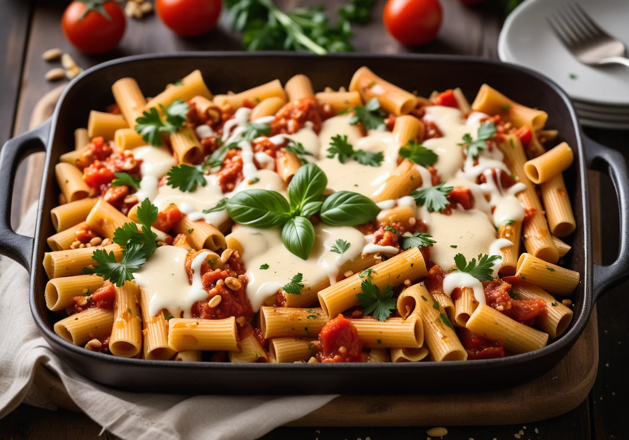 Rigatoni-Auflauf mit Gemüse