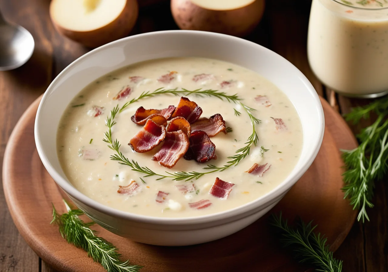 Hearty Potato Soup with Sauerkraut and Bacon