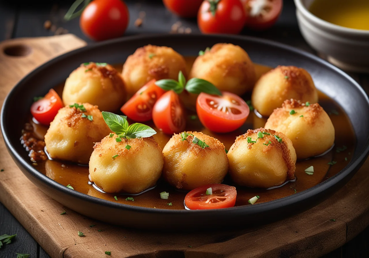 Fried Potato Dumplings with Pork Filling
