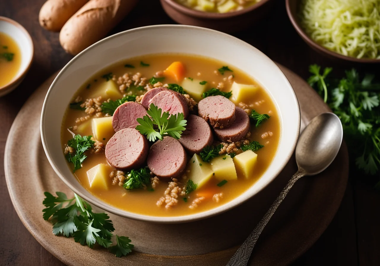 Barley Soup with Savoy Cabbage