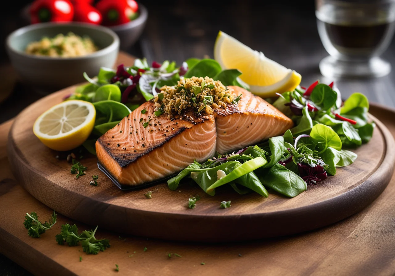 Salmon Steak with Herb Crust