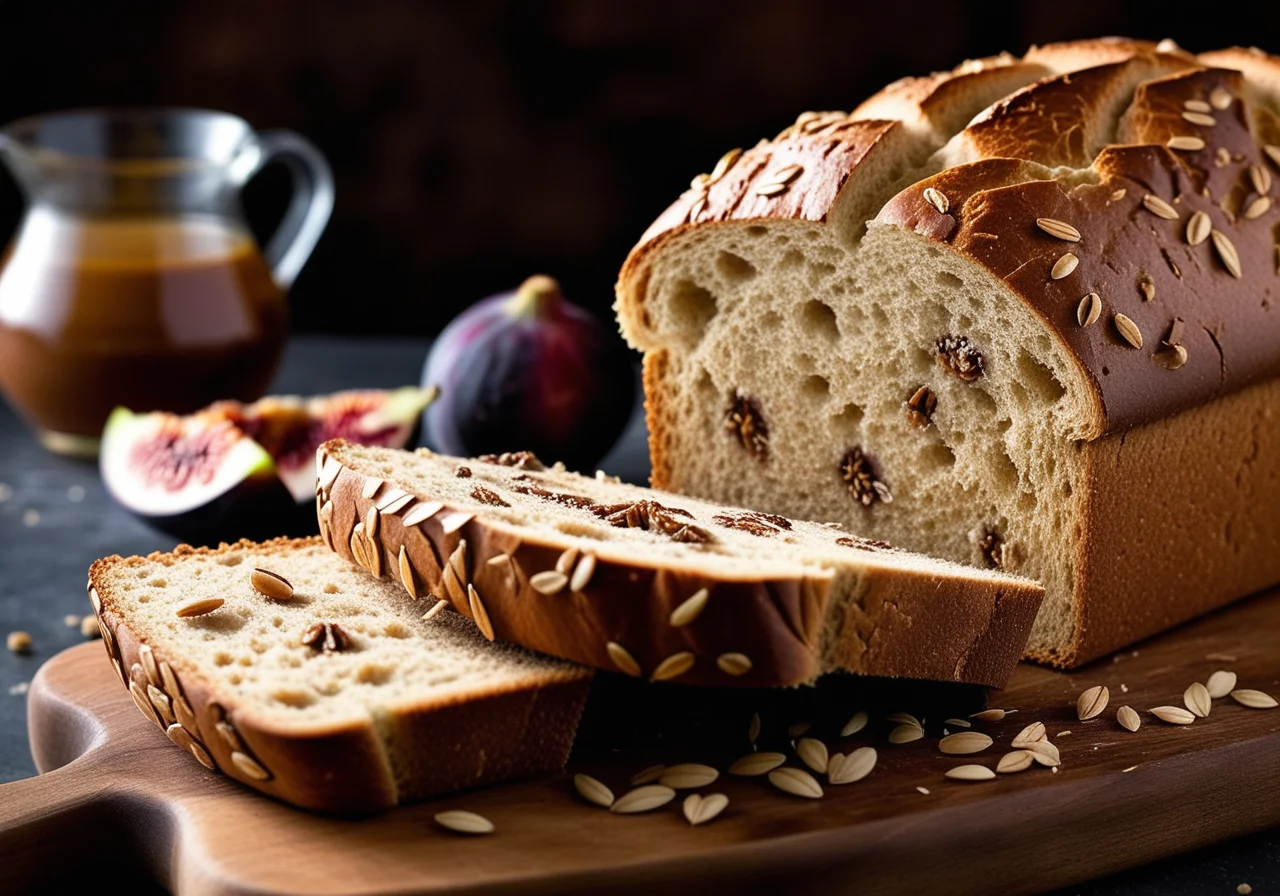 Whole Wheat Bread with Garlic and Figs