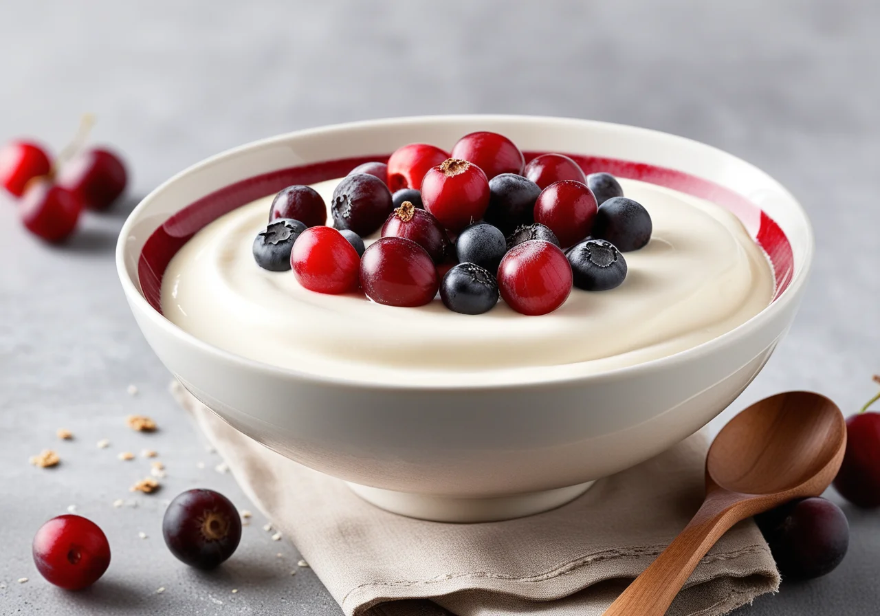 Muesli with Gooseberries and Vanilla Yogurt