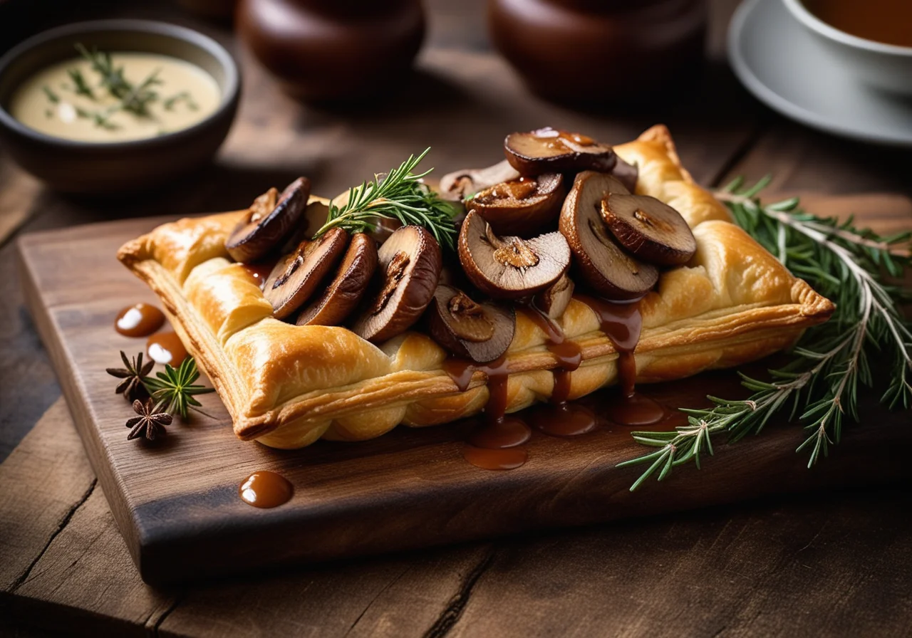 Lamb in Puff Pastry with Forest Mushrooms