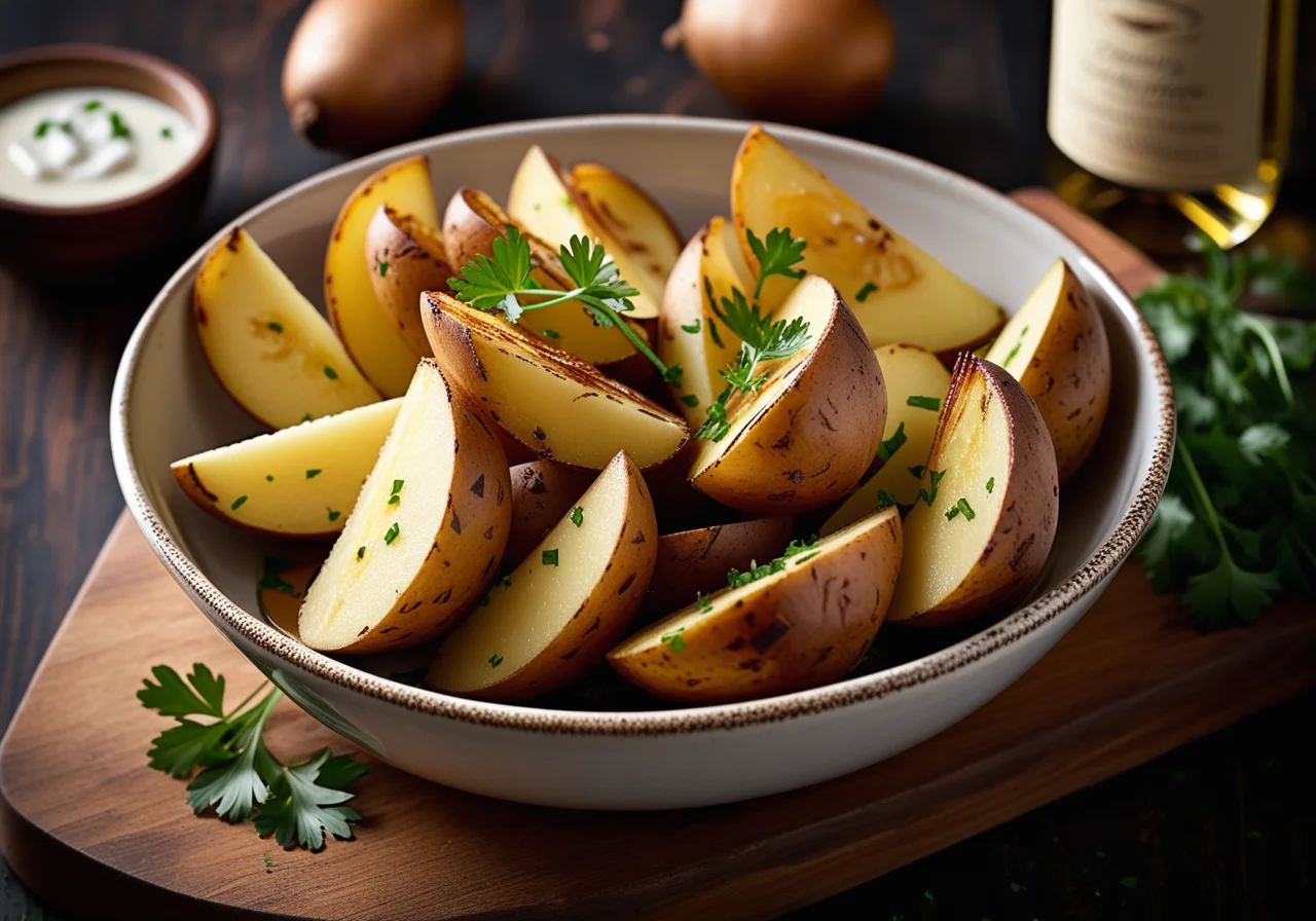 Baked Potatoes with Wine and Onions