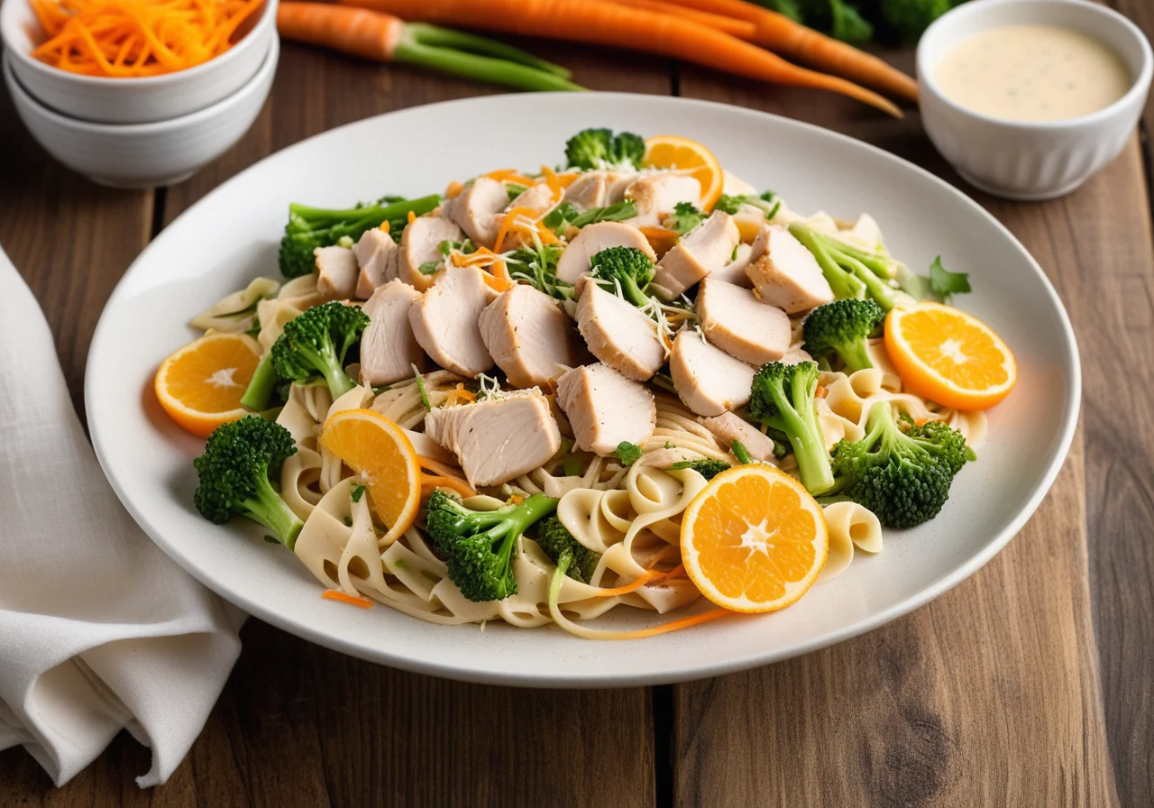 Warm Noodle Chicken Salad