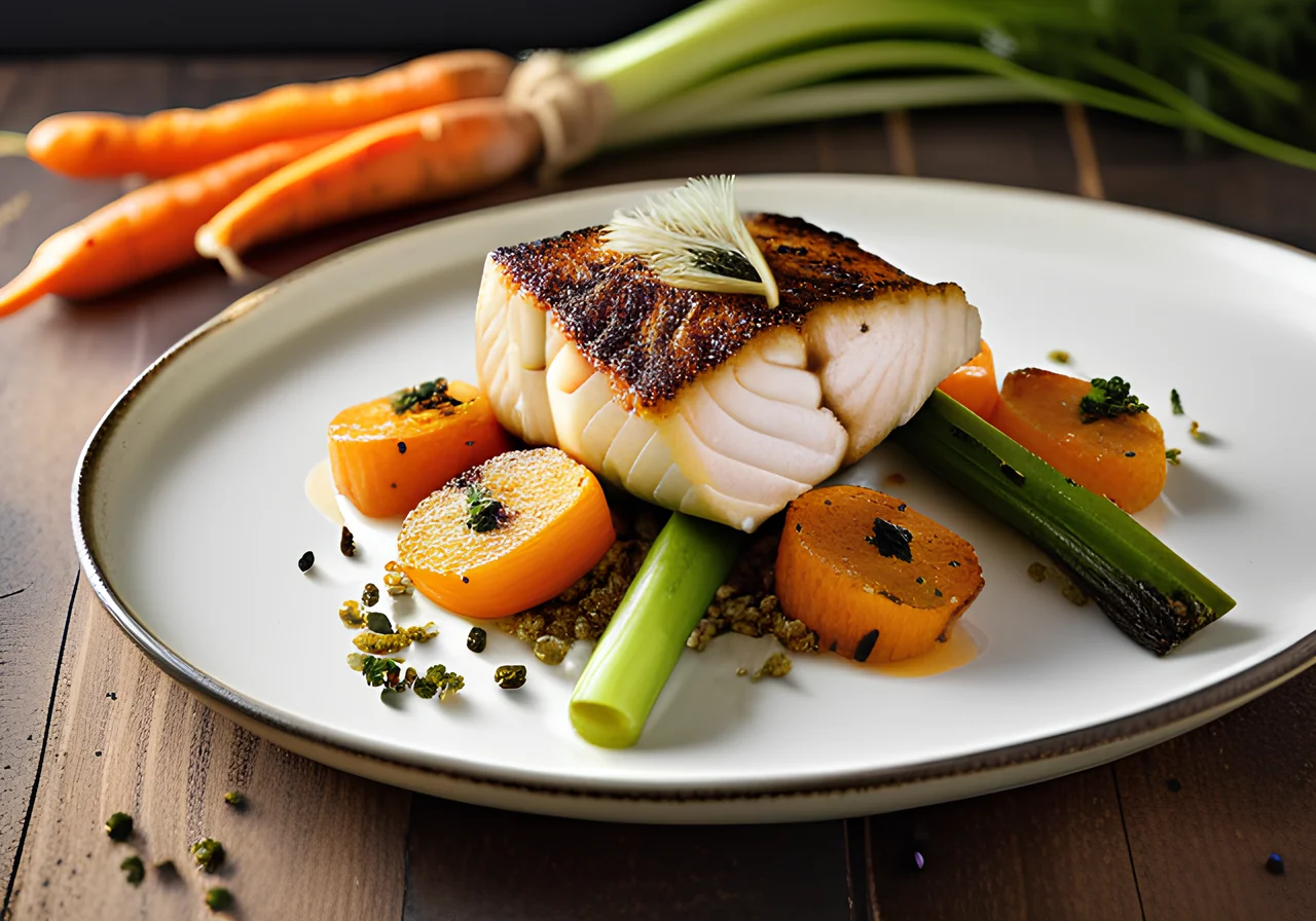 Cod Fillet with Celery-Carrot Vegetable