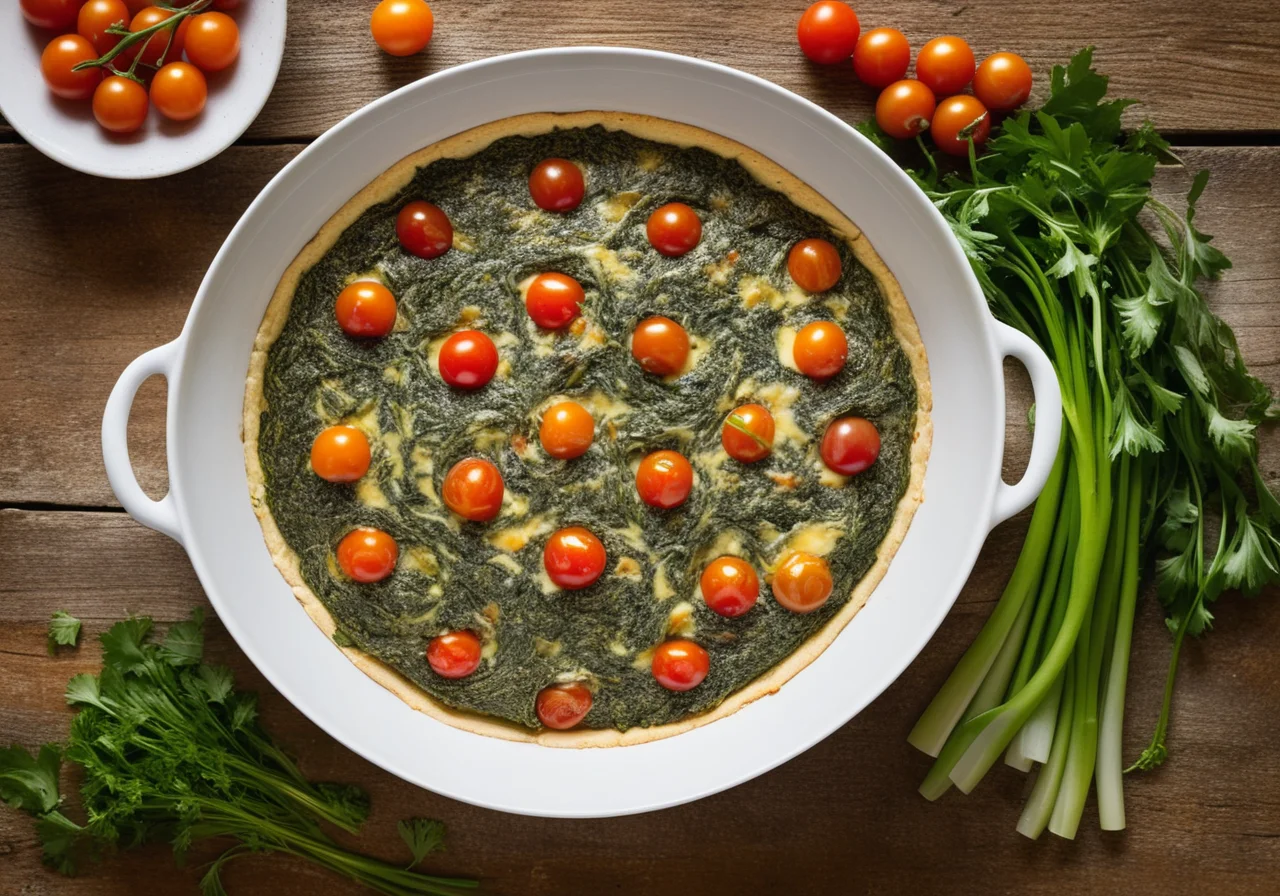 Spinach Vegetable Casserole with Smoked Herring