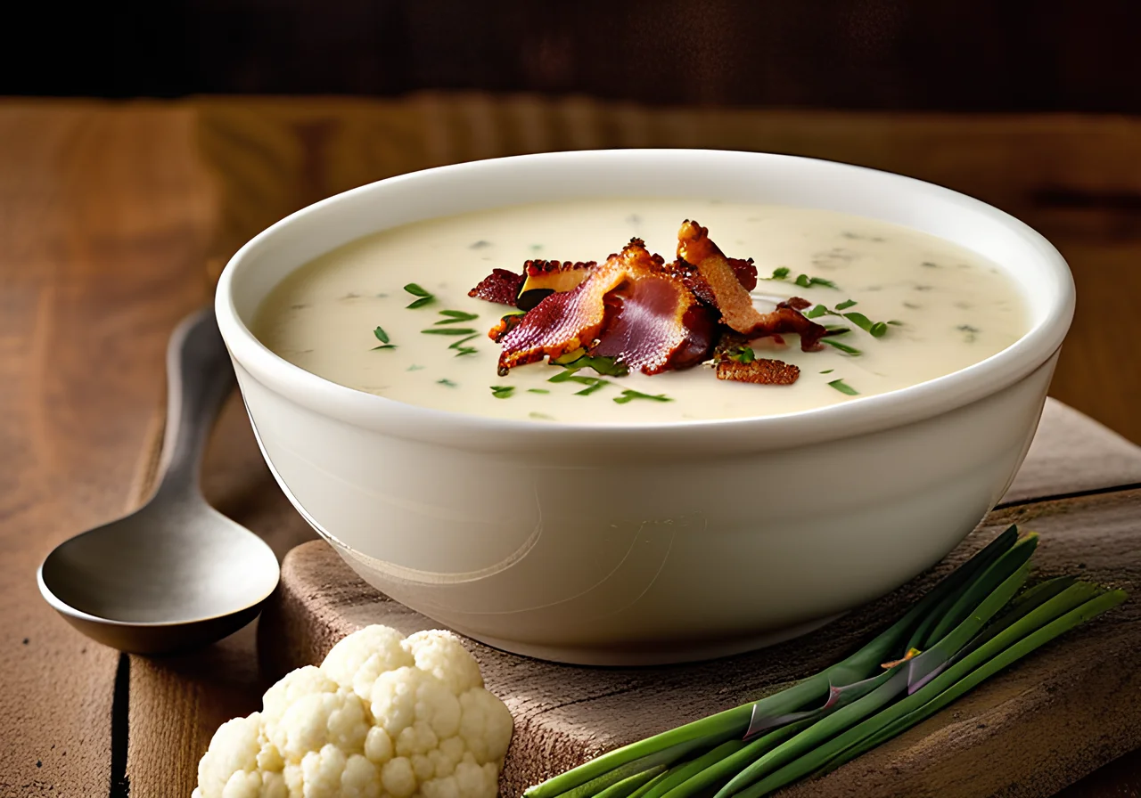 Creamy Cauliflower Soup with Bacon