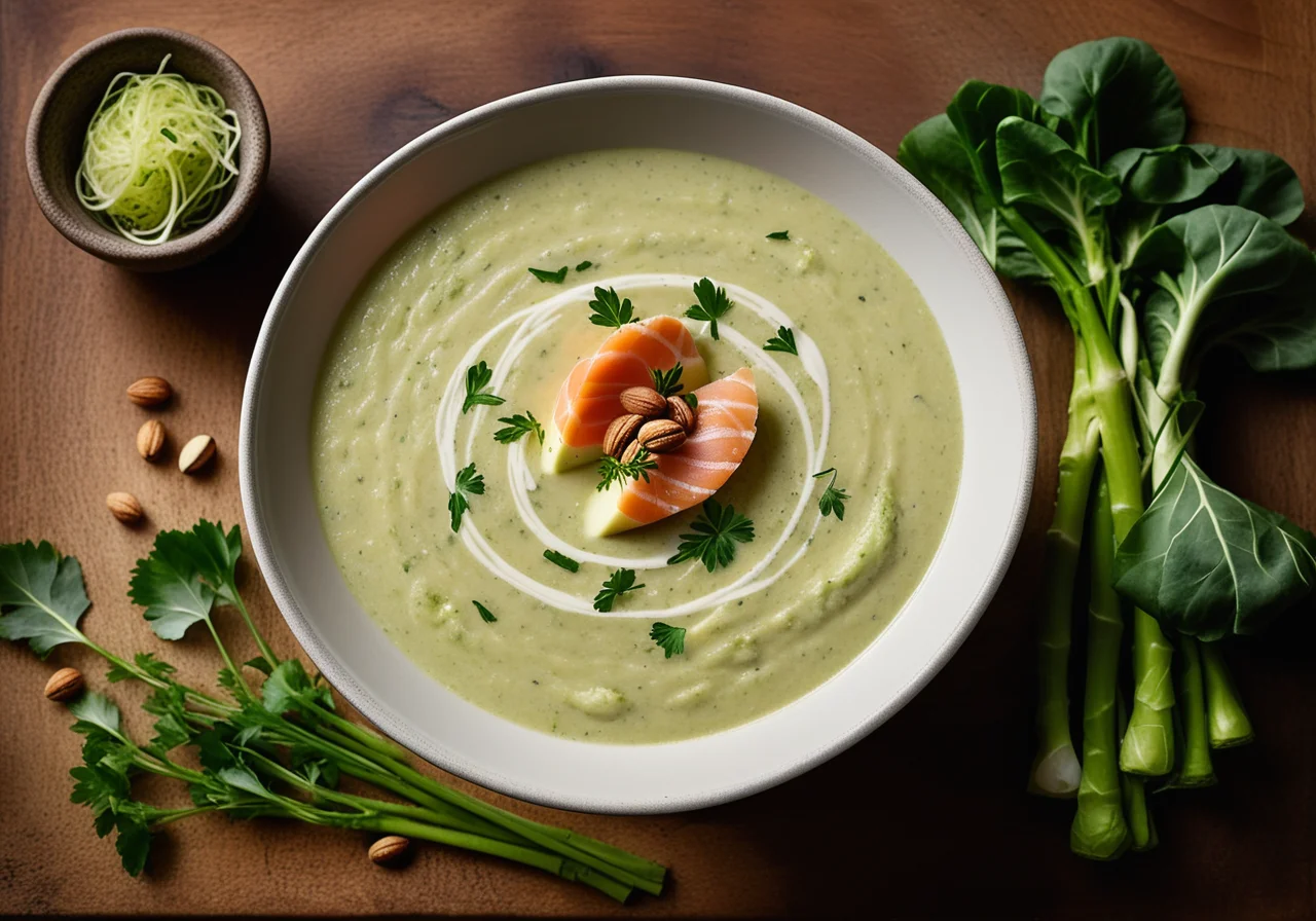 Brussels Sprout Cream with Smoked Salmon Strips