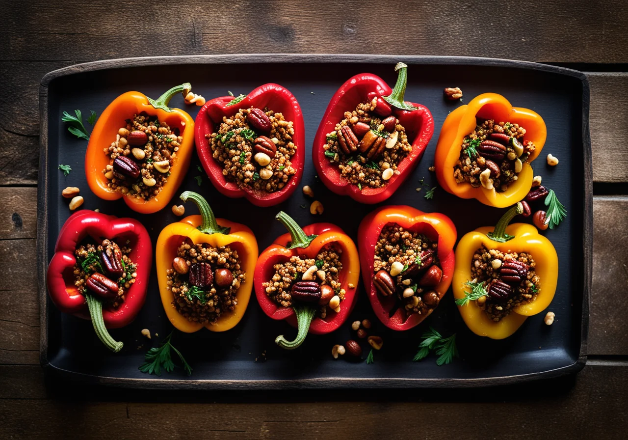 Grilled Vegetarian Stuffed Bell Peppers