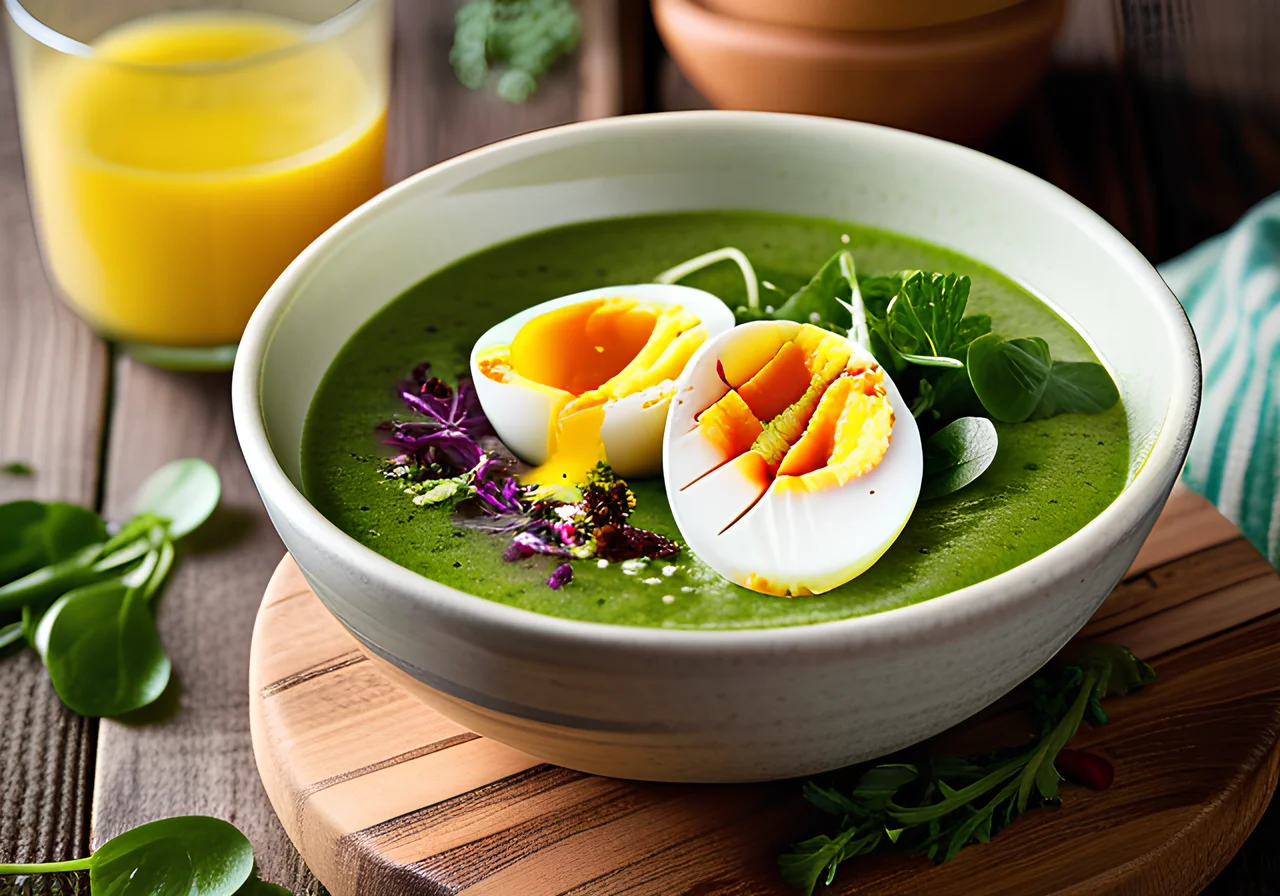 Green Smoothie Bowl with Egg