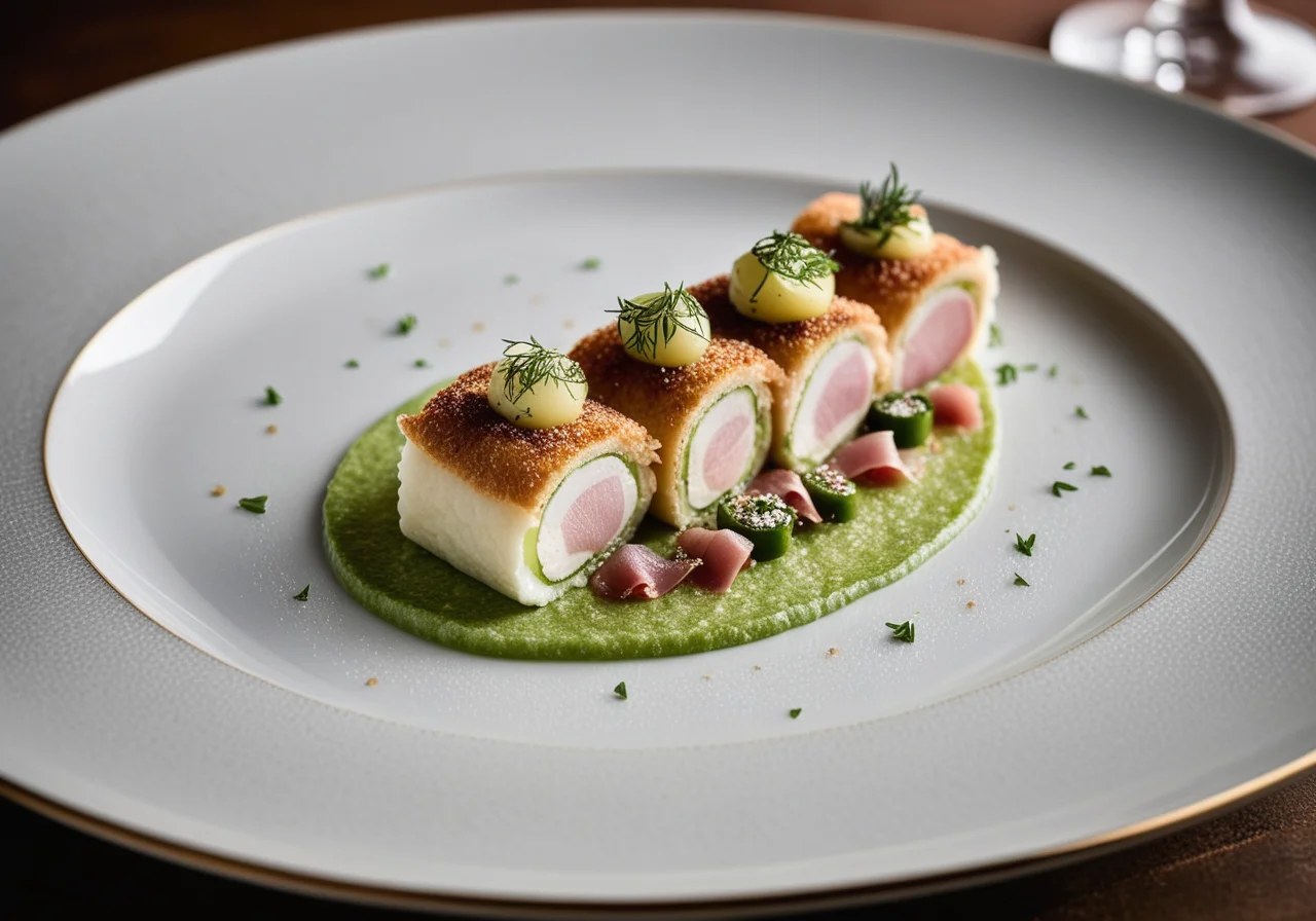 Pike-perch with Parma ham and zucchini