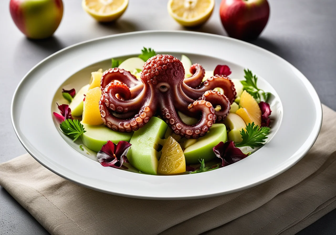 Octopus Apple Salad with Celery