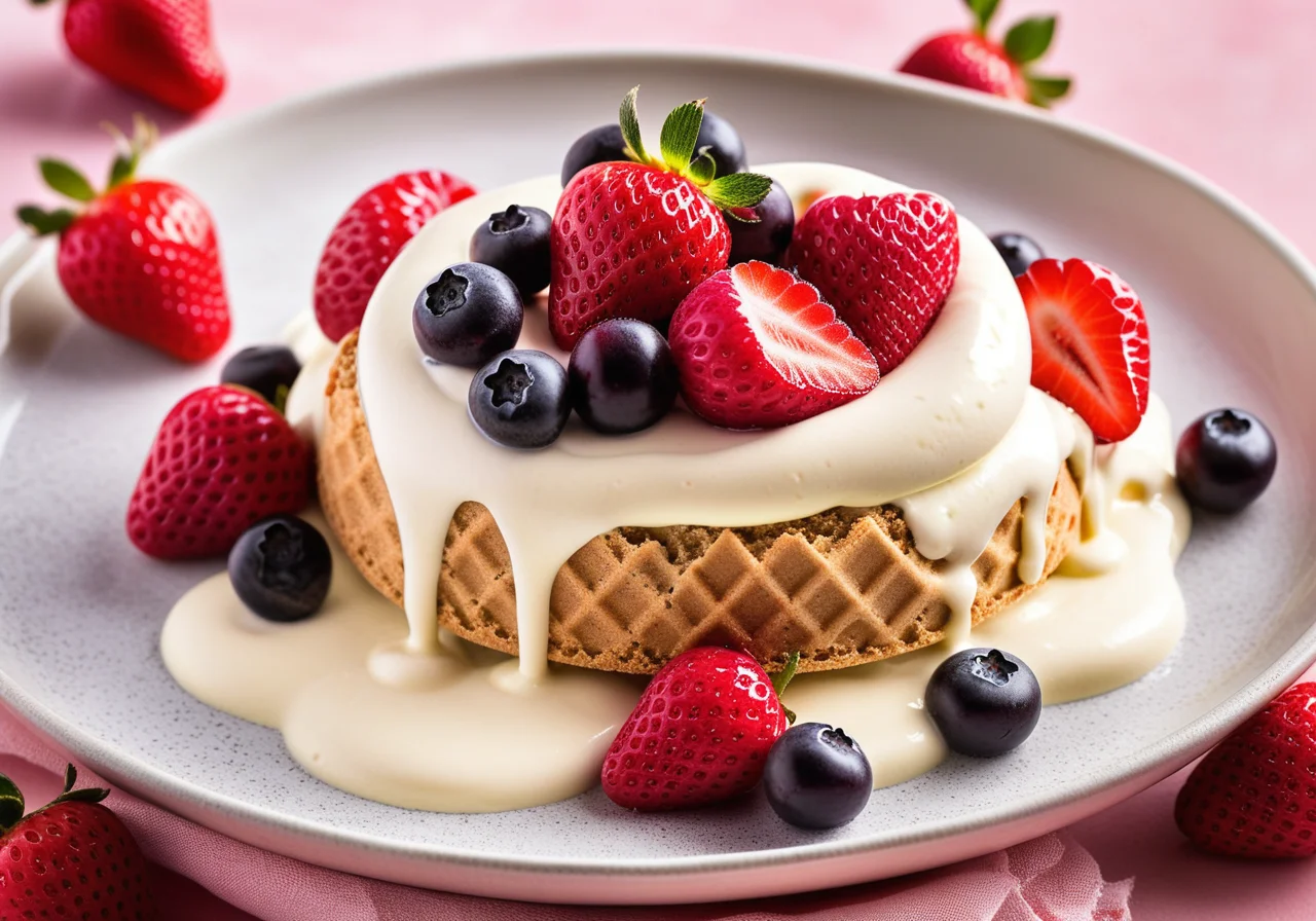 Berry Ice Cream with Yogurt Lime Sauce