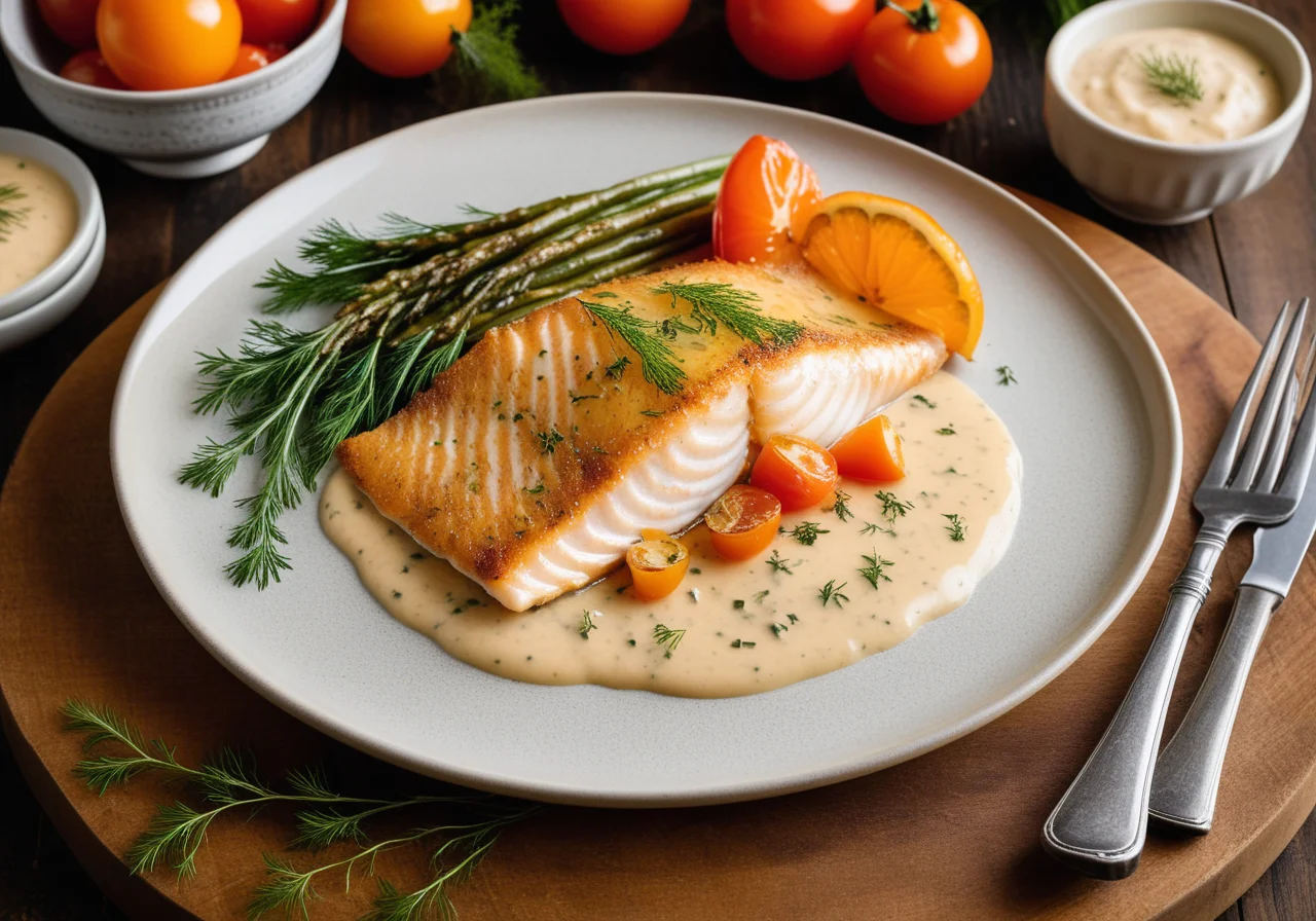 Pan‑fried Fish Fillet with Onion Sauce