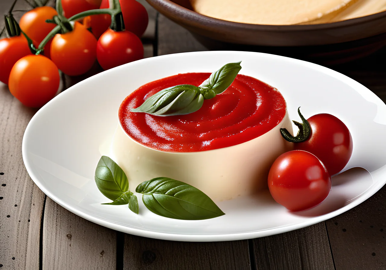 Two‑Tone Tomato Puree on Creamy Vanilla Cheese for the Thermomix®