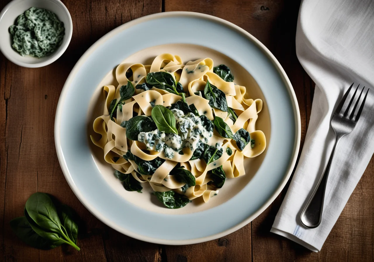 Tagliatelle with Spinach and Roquefort