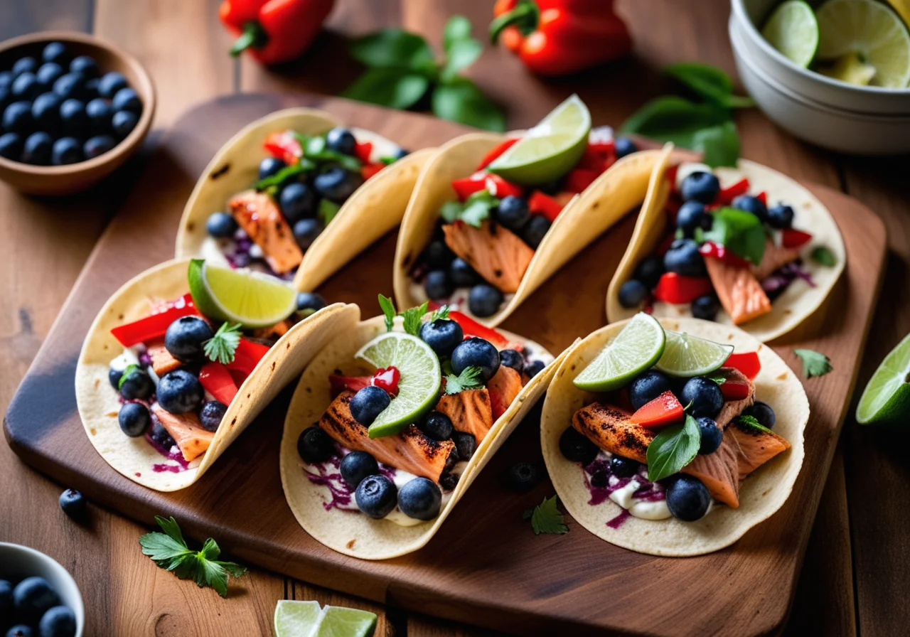 Blueberry Habanero Salmon Tacos