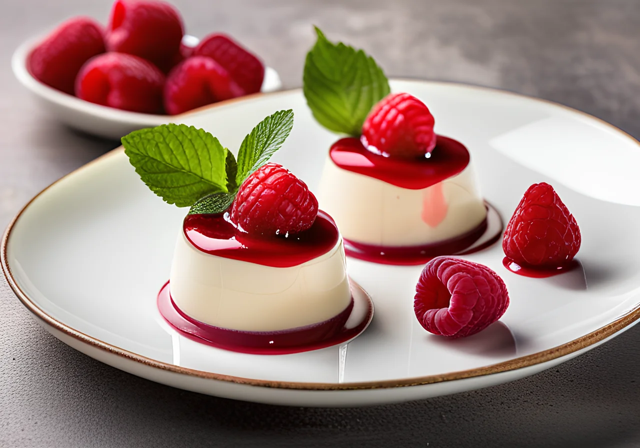White Chocolate Mousse with Raspberry Sauce