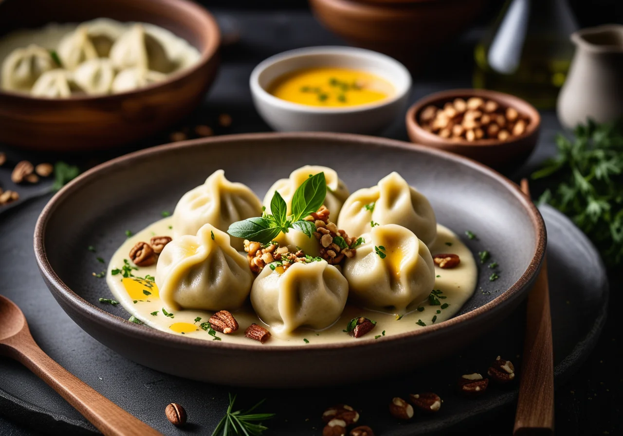 Quark Dumplings with Vegetable Ragout