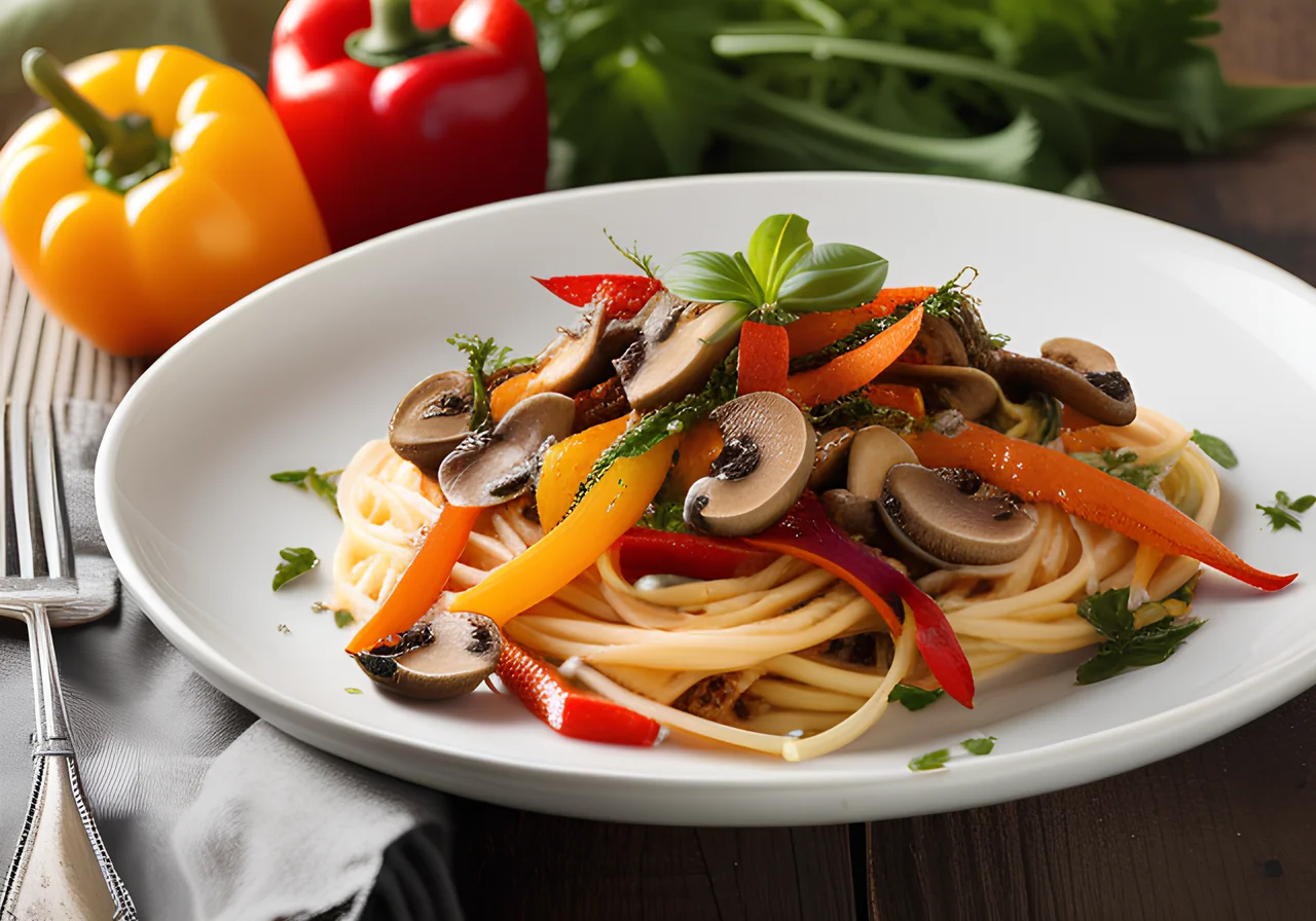 Pasta with Mushrooms and Vegetables