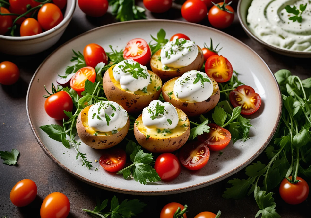 Potatoes with Salad and Quark