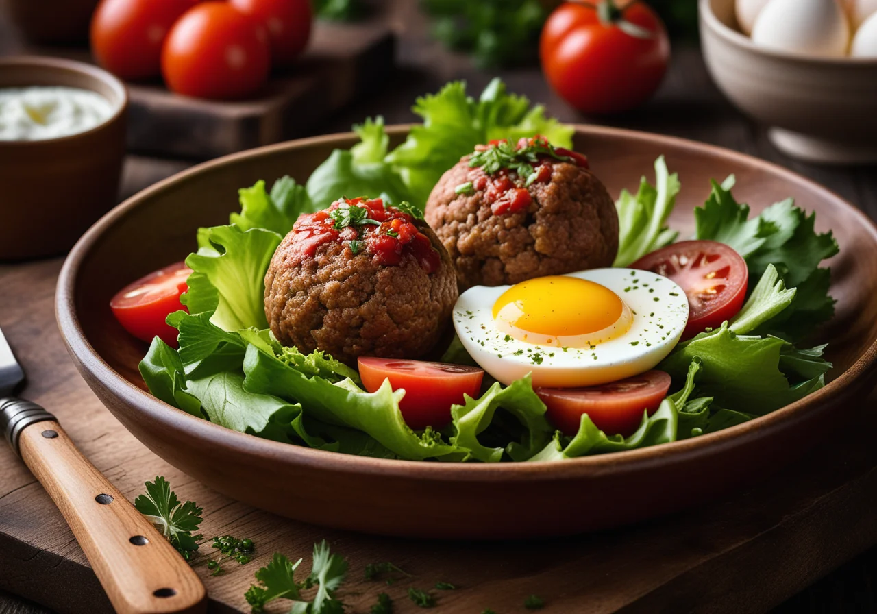 Ground Meat Balls with Egg Filling
