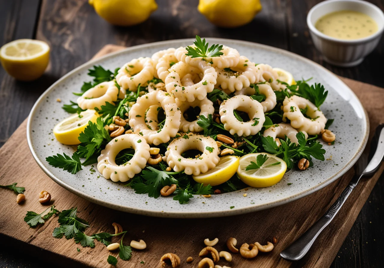 Calamari Salad with Parsley and Pine Nuts