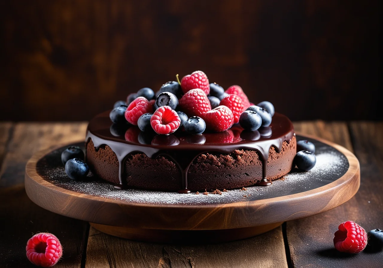 Chocolate Truffle Cake with Berries