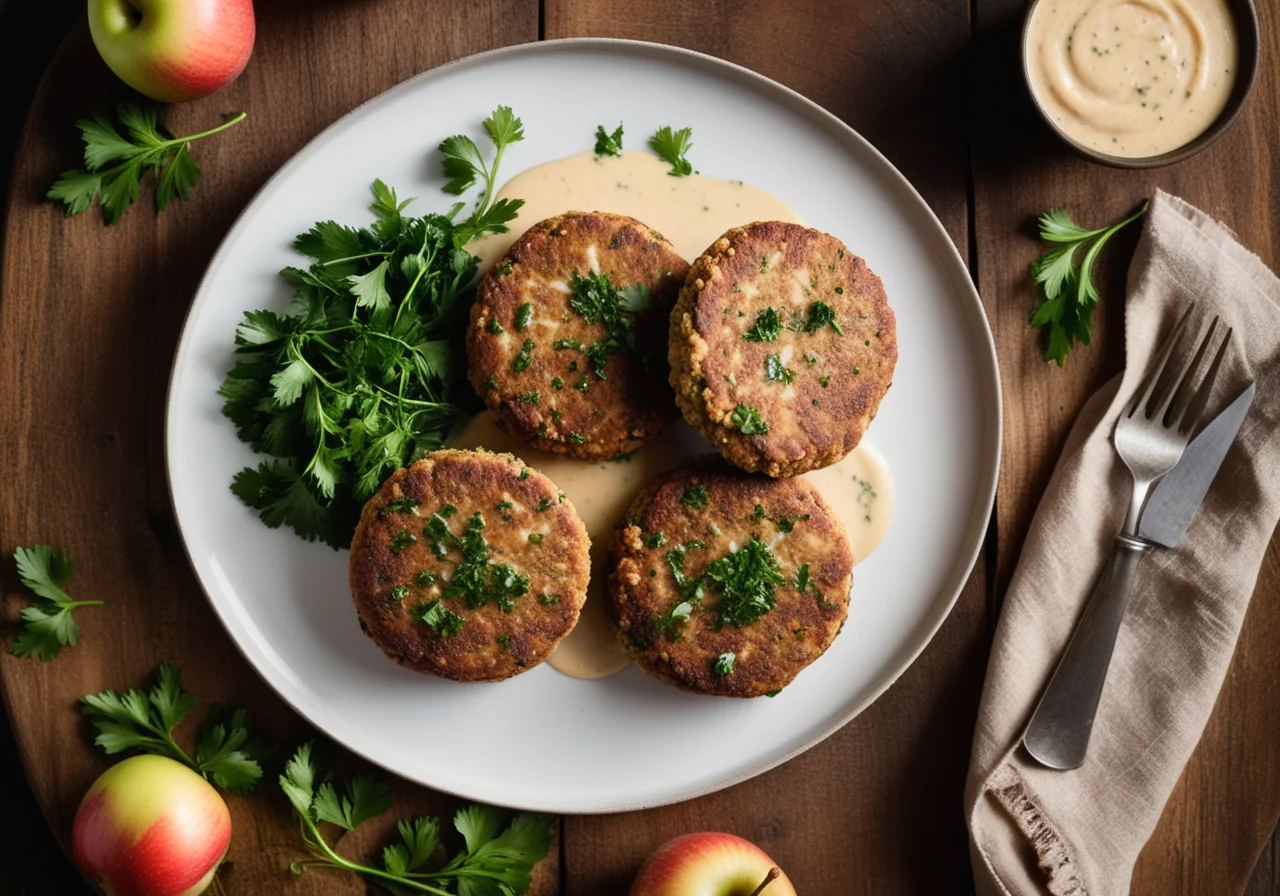 Salmon Patties with Caper Apple Sauce