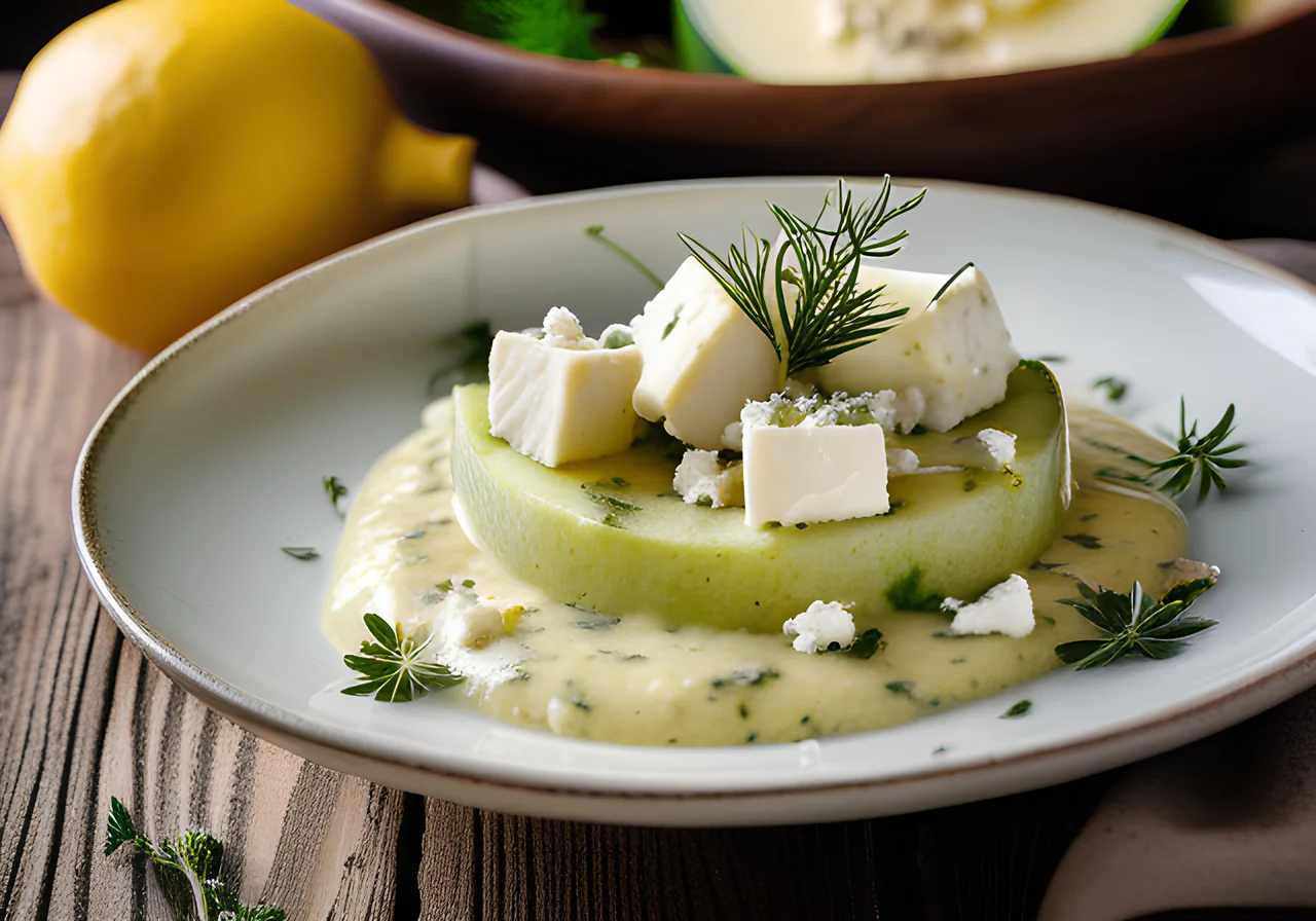 Zucchini Lemon Sauce with Feta