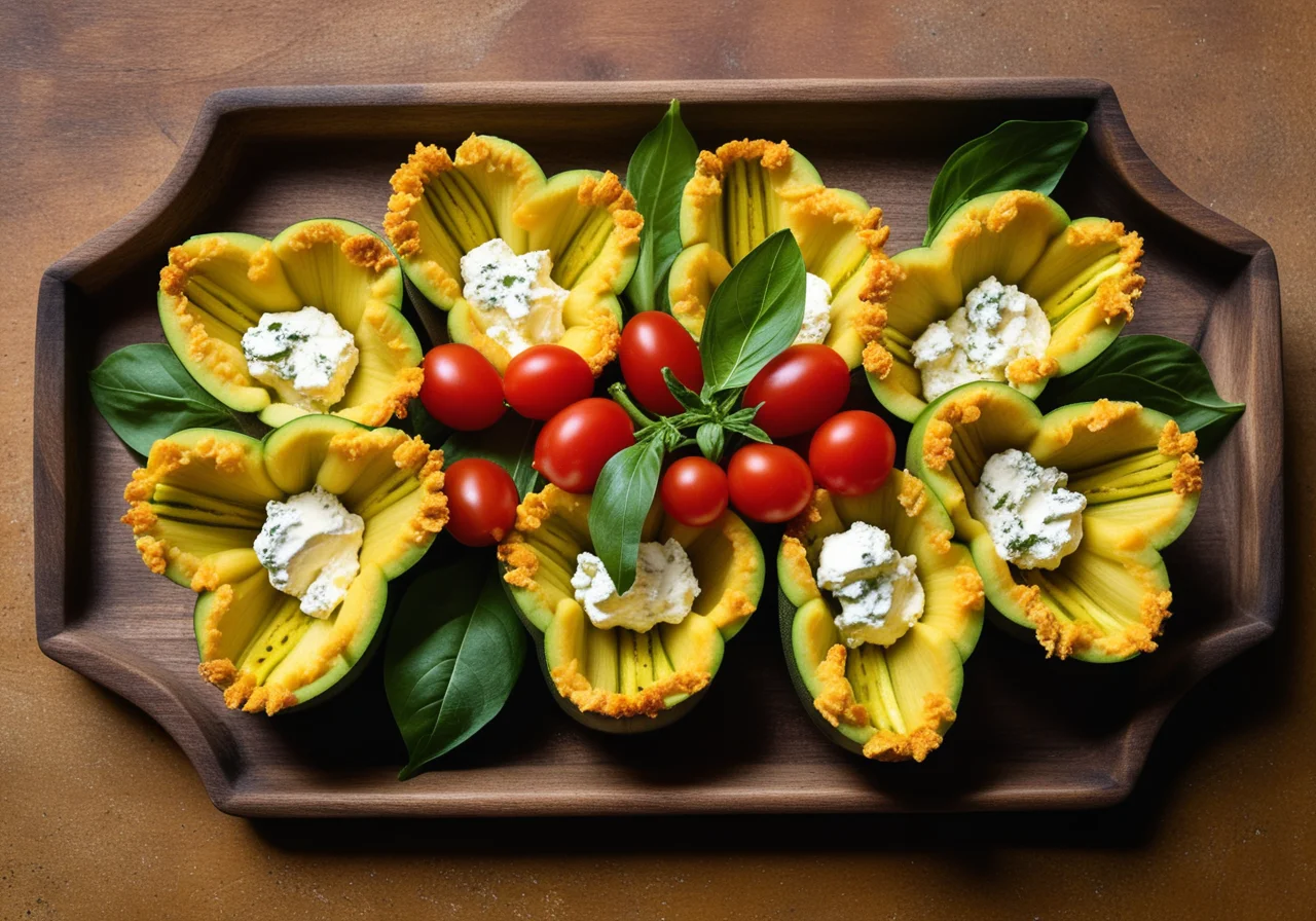 Zucchini Blossoms with Filling