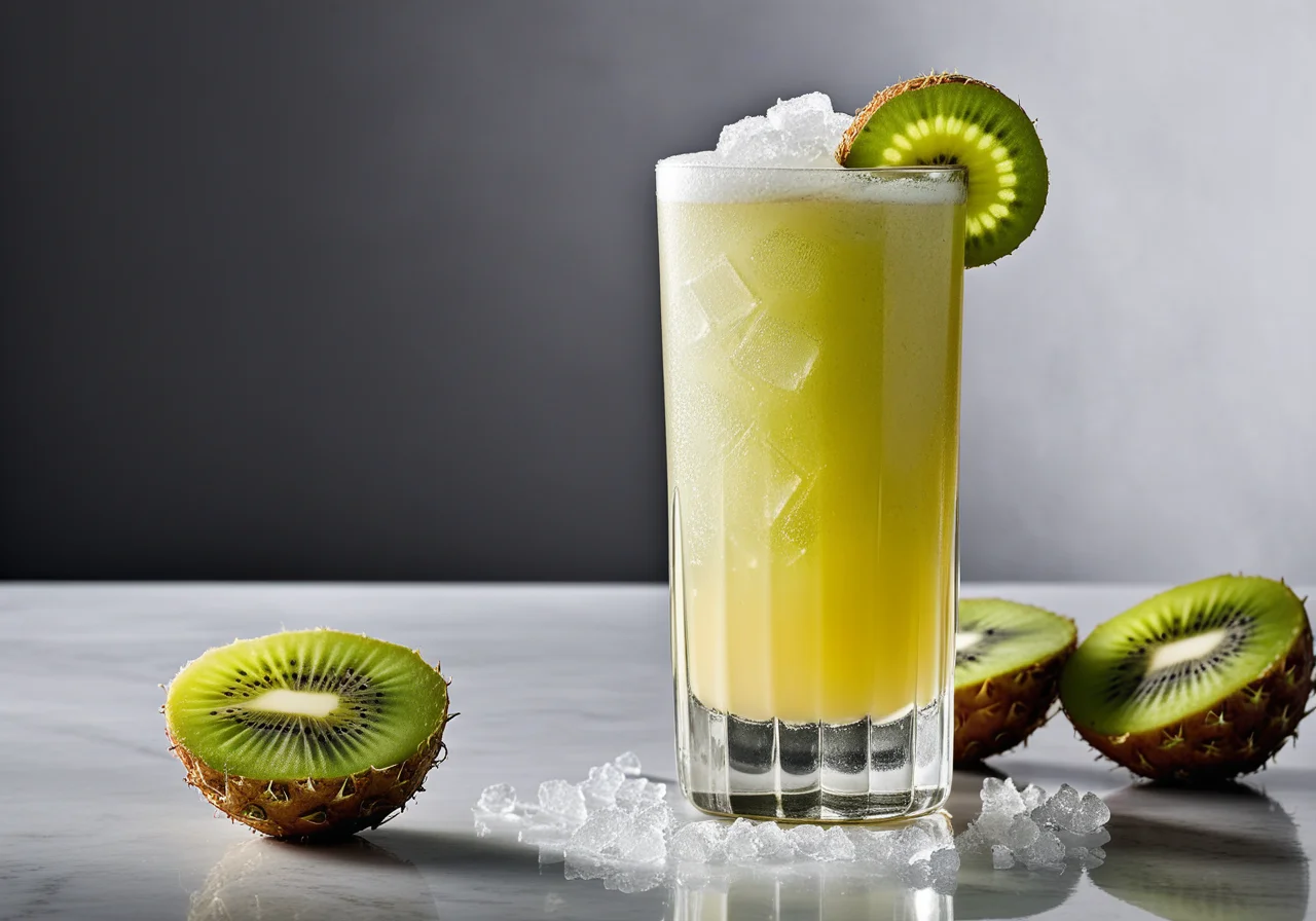 Exotic Fruit Beverage with Kiwi, Pineapple and Lychee