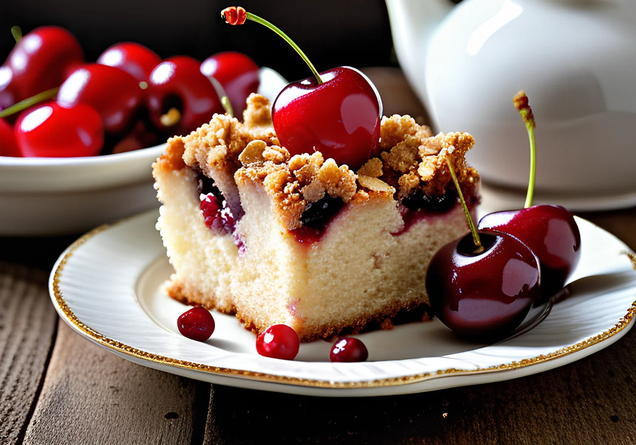 Cherry Quark Crumb Cake